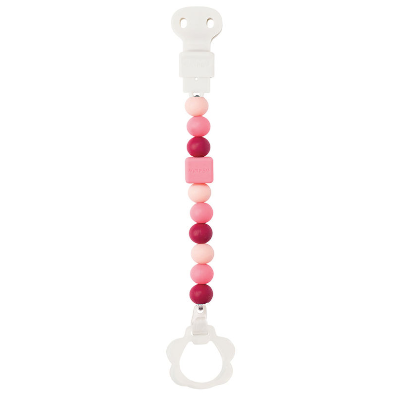  attache-sucette silicone rose foncé 